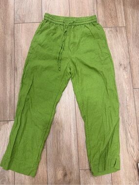 Banana Republic Apple green Drawstring Linen Pants